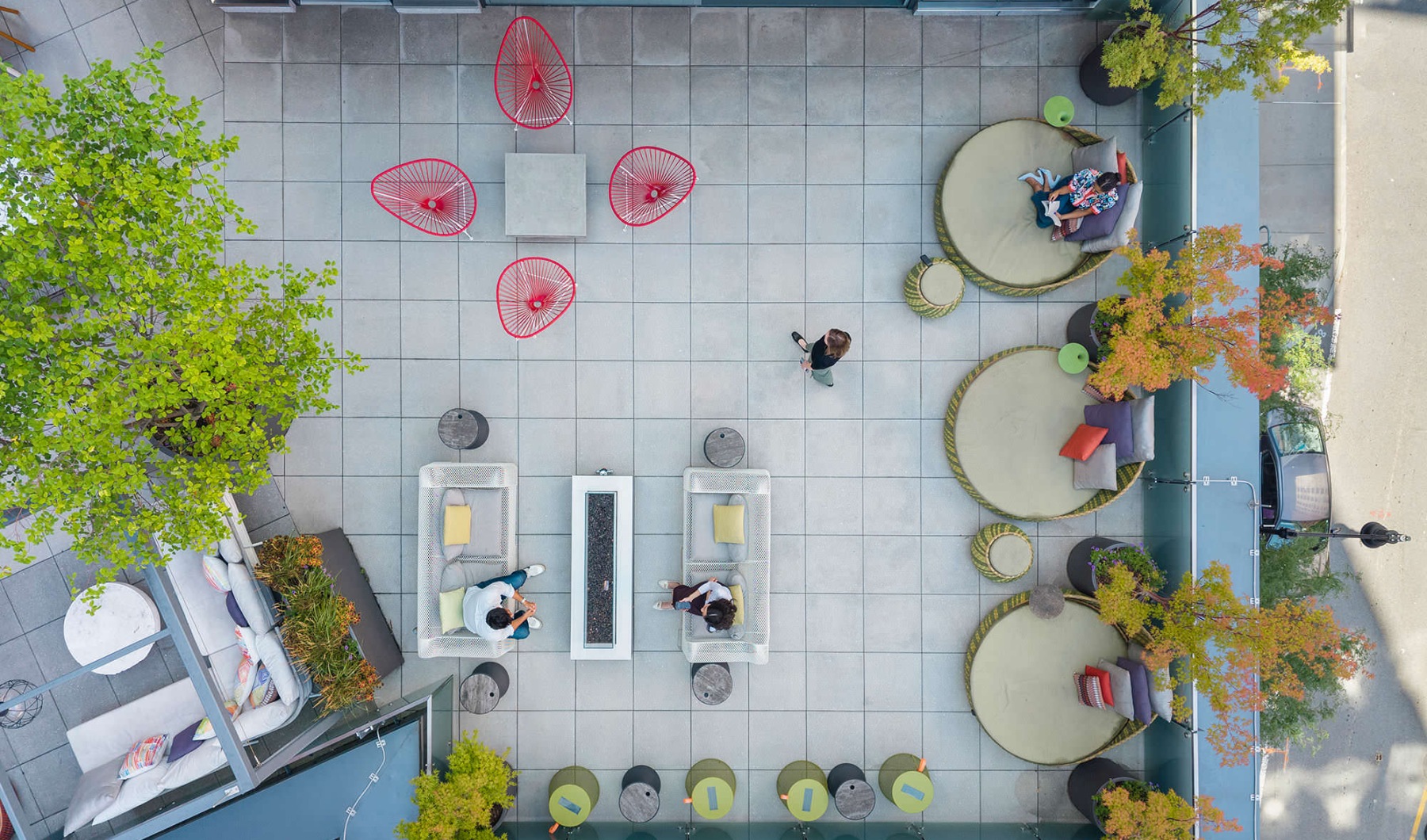 Rooftop terrace aerial view
